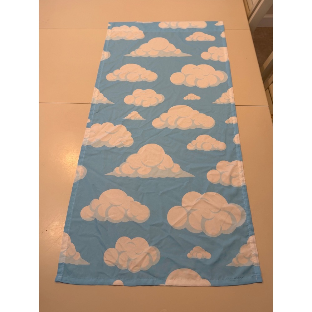 Blue Cloud Print Window curtain Nursery Kids 4 count Toy Story Style 43x21